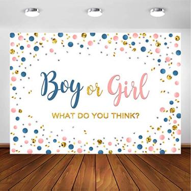 Imagem de Avezano Confete azul marinho ouro rosa fundo revelador de gênero azul marinho pontos rosa menino ou menina bebê revelar festa fotografia fundo marinho ou blush confete gênero surpresa festa decoração