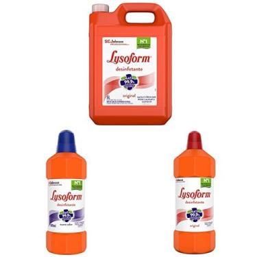 Imagem de Lysoform Kit Desinfetante Líquido Original 5L, Suave Odor 500ml e Original 1L