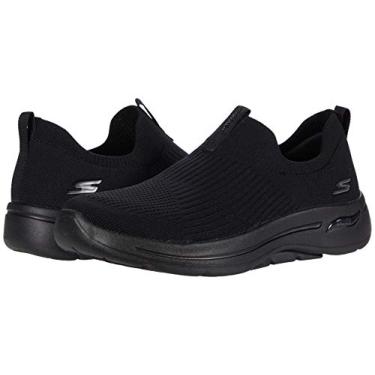 Imagem de Skechers Tênis feminino Go Walk Arch Fit Iconic, Preto/preto, 10 Wide