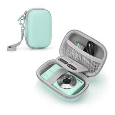 Imagem de SQERO Estojo Para Câmera Digital Camkory Dc403 Fhd 1080P/ Kodak Pixpro Fz55/ Fz45/ Stuogyum Dc402-Af, Bolsa De Transporte Viagem (Verde)