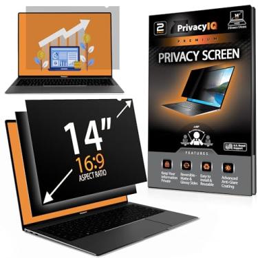Imagem de Filtro de tela de privacidade para laptop Privacy IQ de 14 polegadas (pacote com 2) para tela widescreen de 16:9; privacidade de 60 graus, antirreflexo avançado, redução de luz UV e filtro de luz azul