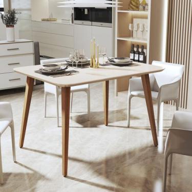 Imagem de Mesa de Jantar Moderna pés Madeira Cozinha Sala de Jantar - Comprelar 