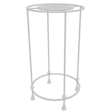 Imagem de Rack De Exposição Redondo Da Roupa Da Loja De Roupa, Cremalheiras Resistentes Da Roupa Para Pendurar A Roupa, Cremalheira Do Vestuário Do Metal Com Placa Na Parte Superior, White, 100cm/39.4in