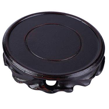 Imagem de Base Redonda Vintage para Objetos de Peixe e Deco - Portador de Incenso Madeira Elegante Com Eleg D Top (Diâmetro interno 10 altura 2,5 cm)