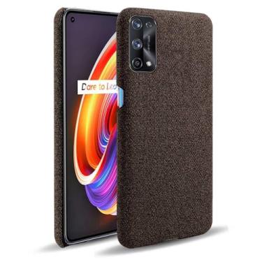 Imagem de Capa para OPPO Realme X7 PRO,Capa desenhada em lona,Case Protetora Ultrafina com Empunhadura Macia,Design em Tecido Antichoque e Antiarranhões-Brown