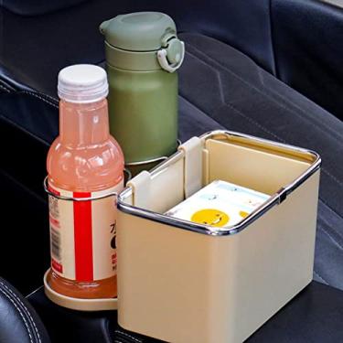 Imagem de Caixa de Armazenamento do Apoio de Braço Com Porta -copo, Caixa de Lenços de Papel Organizador de Assento de Carro Multifuncional para Acessórios para Interiores de Carteira de