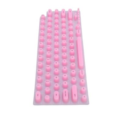 Imagem de Teclado para Unhas Longas, Tippy Tipo Tampa do Teclado Tampa de Teclado de Unha Longa Bolhas de Teclado de Silicone Suave Digitando Tampa de Unhas de Digitação Elevada para (Rosa)