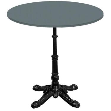 Imagem de Base de Mesa Apus em Ferro Preto 75 cm (Alt) Tampo MDP Redondo Grafito