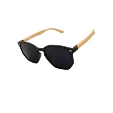 Imagem de Óculos de Sol Hexagonal Vintage em Acetato Italiano Premium Retro Lentes UV400 Feminino Masculino - Cacife Brand (Preto Fosco)