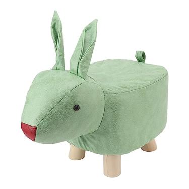 Imagem de Cartoon Animal Em Forma de Banquinho Kid Casa Sala de Estar Fofa Madeira para a Sala Jogos do Pátio Amarelo (Verde)