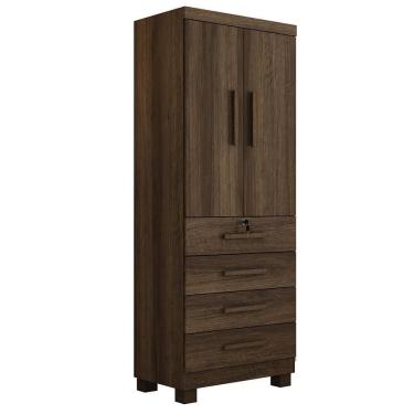 Imagem de Multiuso Roupeiro Maia 2 Portas 4 Gavetas Com Chave Beneti Imbuia