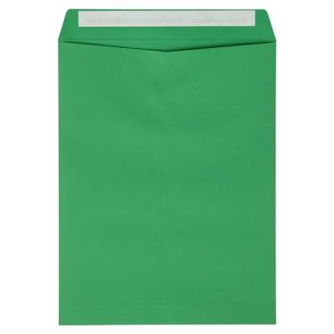 Imagem de Envelopes de 22,8 x 30,4 cm de extremidade aberta em 36,3 kg. Verde feriado para enviar uma carta comercial, catálogo, documento financeiro, revista, panfleto, pacote com 50 (verde)