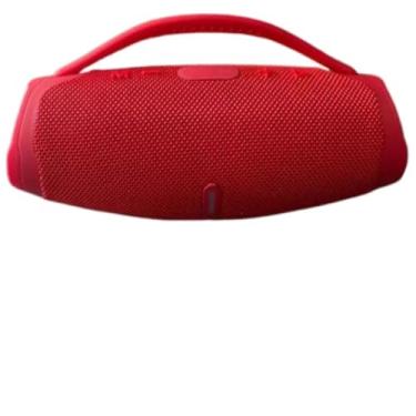 Imagem de Caixa de Som Portátil Bluetooth Boombox 3, Estilo Retrô, Grave Potente, À Prova d'Água, Bateria Recarregável, Ideal para Praia, Festa, Viagem, Cor Vermelha