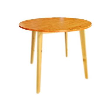 Imagem de Tampo Redondo 90cm Maciço Madeira cor Nozes Resistente Verniz Fosco - 