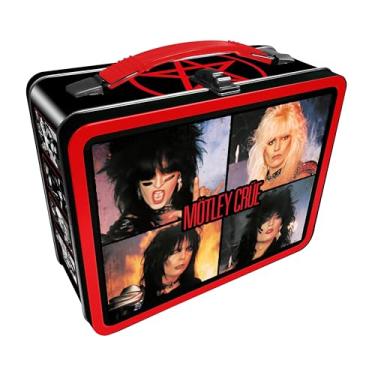 Imagem de AQUARIUS Motley Crue Fun Box - Sturdy Tin Storage Box with Plastic Handle & Embossed Front Cover - Officially Licensed Motley Crue Merchandise & Collectible Gift