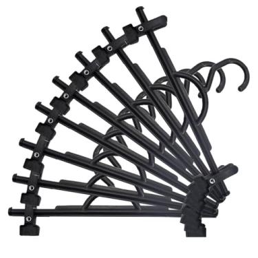 Imagem de Kit 15 Cabides Preto Plástico Calça Bermuda Saia Shorts C 30 Presilhas