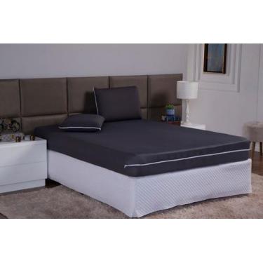 Imagem de Capa De Colchão Para Cama Solteiro 25cm Altura Malha Gel Ajustável Com