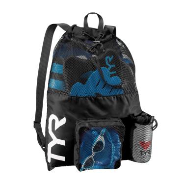 Imagem de TYR, Mochila Big Mesh Mummy para natação, academia e treino, Preto, Único