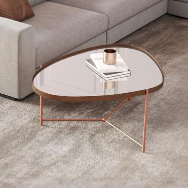 Imagem de Mesa de Centro Orgânica Alamanda com Espelho Castanho/Bronze - Jb Bech