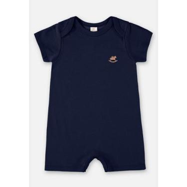 Imagem de Macaquinho Unissex Essentials Básico para Bebê Up Baby, Azul marinho, 