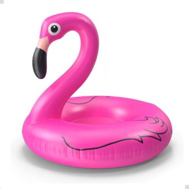 Imagem de Boia Inflável Rosa Flamingo Gigante 120cm Circular Grande para Piscina Verão Praia Lazer