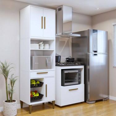 Imagem de Cozinha Compacta João Pessoa 4 Portas 1 Gaveta Natural - Kaiki Móveis