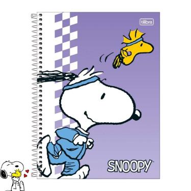 Imagem de Caderno Espiral Grande Universitário Snoopy 1 Matéria 80 Folhas Pautadas - Tilibra | Papelaria | Material Escolar | Fofo