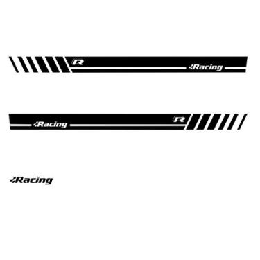 Imagem de Kit 3 Adesivos Faixa Lateral Vw Gol Quadrado Racing - Preto - Jhow Ade