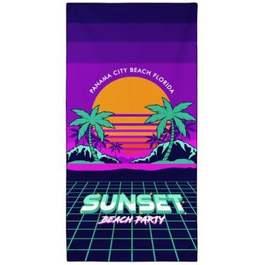 Imagem de OHTMTHO Toalha de praia fina e leve de microfibra extra grande 91 cm x 183 cm, toalhas compactas de secagem rápida sem areia para piscina, férias, viagem, cruzeiro, acampamento, piquenique, palmeiras