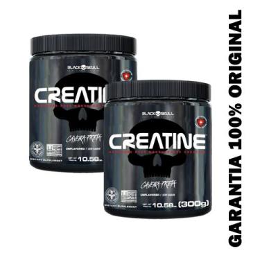Imagem de Kit - 2x Creatine Monohidratada 300g - Black Skull, Sem Sabor