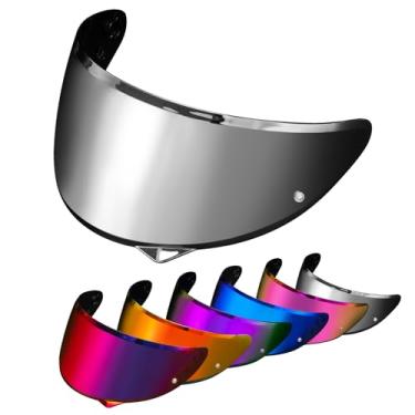 Imagem de PSLER Viseira HJ-34P - Viseira HJ-34P matizada C10 Capacete Viseira Pinlock-Ready Face Shield para HJ-34P C10, espelhado prateado profundo