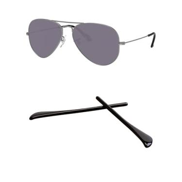 Imagem de Kygear 1 par de alças de braço de substituição de silicone preto, meias de borracha de silicone para Ray-Ban Aviator RB3025 RB3044 RB3362 RB3026, capas de braço de óculos antiderrapantes