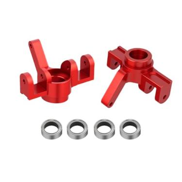 Imagem de NMNRC Alum Steering Knuckles Caster Blocks Front Hub Carrier & Bearing for Hyper Go 1/16 H16BM H16PL H16GT H16DR 16207 16208 16209 16210 RC Car Upgrades Part Red