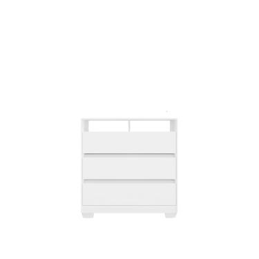 Imagem de Comoda San José Branca Com 3 Gavetas 90x96 Para Tv Até 39 Polegadas  EdeCasaMoveis