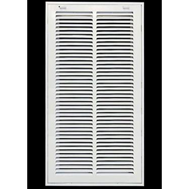 Imagem de Grade de filtro de ar de retorno de aço de 30,5 x 86,4 cm para filtro de 2,5 cm - Face/porta removível - Capa de duto HVAC - Face plana estampada - Branca [Dimensões externas: 36 cm (L) x 91 cm