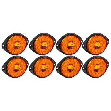 Imagem de 8 Lanterna Frontal 65mm Led Bivolt Conector Carreta Caminhão