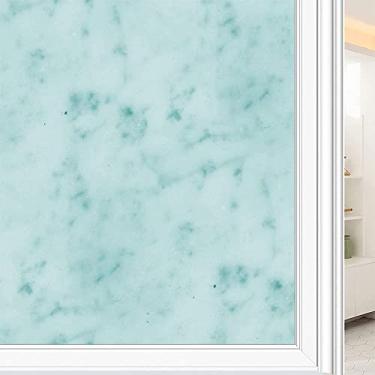 Imagem de Película de janela de privacidade de mármore, textura de estilo mármore, filme de vidro para sala de estar e escritório em casa, L90 x C 190 cm