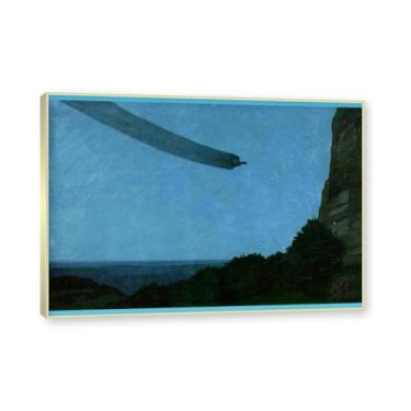 Imagem de NHLDZYH Moldura dourada champanhe. Quadros de pinturas famosas. (Gola preta no voo de deslizamento 2) por Hans Emmenegger. Impressão em tela. Quadros decoração de parede. 50x70cm