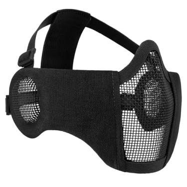 Imagem de VOTAGOO GEAR Máscara De Malha De Airsoft, Máscara De Meia Malha Dobrável Tática Com Proteção Auricular, Máscara De Malha Militar Ajustável, Máscara Protetora Facial Inferior Para Airsoft Paintball T