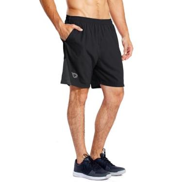 Imagem de BALEAF Short de corrida masculino de 17,78 cm com forro de malha com bolso com zíper para treino atlético e academia