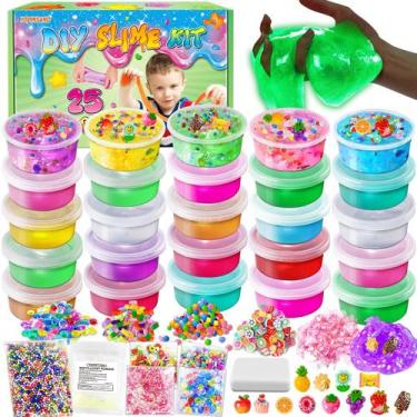 Imagem de Kit Slime YOPINSAND de 25 xícaras DIY para meninas com suplementos de 
