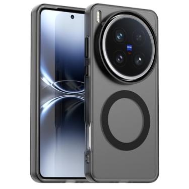 Imagem de Pzwoxukhov Capa compatível com Vivo X200 Ultra 5G, compatível com Magsafe, capa magnética à prova de choque, compatível com Vivo X200 Ultra 5G capa preta