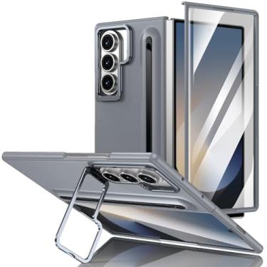Imagem de XIMAND Capa protetora para Samsung Galaxy Z Fold 6 com compartimento fino para caneta S e caneta de capacitância, suporte de lente e proteção de tela bulit--in e proteção de dobradiça proteção contra