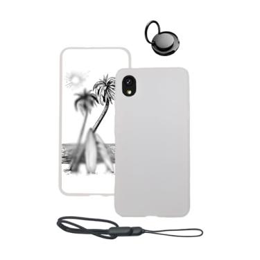 Imagem de Capa para Bigme E-Ink Screen Mobile Hibreak 14.8 cm, WUNIKA, fina, leve, à prova de arranhões, capa de TPU de borracha de silicone de proteção durável com suporte de anel de telefone e cordão, (branca