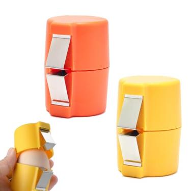 Imagem de 2 peças de descascador de ovos, ferramenta para descascar ovos cozidos, biscoito, descascador duro, abridor de concha, abridor de casca para cozidos, utensílios de cozinha, corte rápido