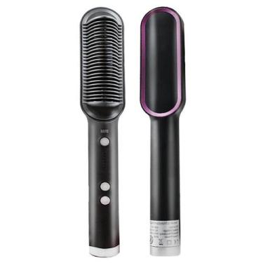 Imagem de Prancha Escova Alisadora Com Pente Profissional Bivolt Preto - Gruposh