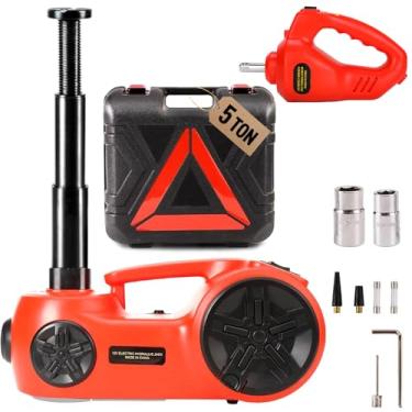 Imagem de Trihelper Conjunto de Macaco Hidráulico Atualizado para Carro - Kit de Macaco de Piso de Veículo 5 Em 1 Elevador de Pneu para Caminhão de Van de 5 Toneladas com Bomba de Pneu Integrada e Chave de Impa