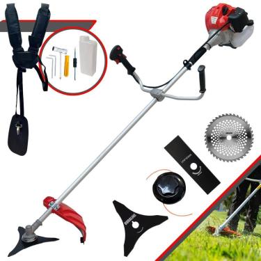 Imagem de Roçadeira Podador de Grama Anmax CG520PTB À Gasolina 52cc 2,2HP 4 Em 1 Com Carretel Nylon + Lâmina 2 Pontas + Lâmina 3 Pontas + Lâmina 40 Dentes Vídea