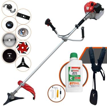 Imagem de Roçadeira Completa Anmax CG520P-TB À Gasolina 2T 52cc 2,2HP Alta Rotação Ideal Para Todos os Tipos de Trabalhos Com 8 Opções de Cortes + ÓLEO STIHL