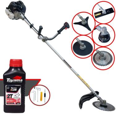 Imagem de Roçadeira Multifuncional Anmax CG430B À Gasolina 43cc 1,7HP 12.000rpm Completa 5 Em 1 Com Carretel + Kit 4 Lâminas de Corte + ÓLEO TOYAMA 2 Tempos